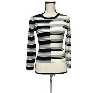 Circus NY Women's Colorblock Stripe Rib knit Pullover Sweater